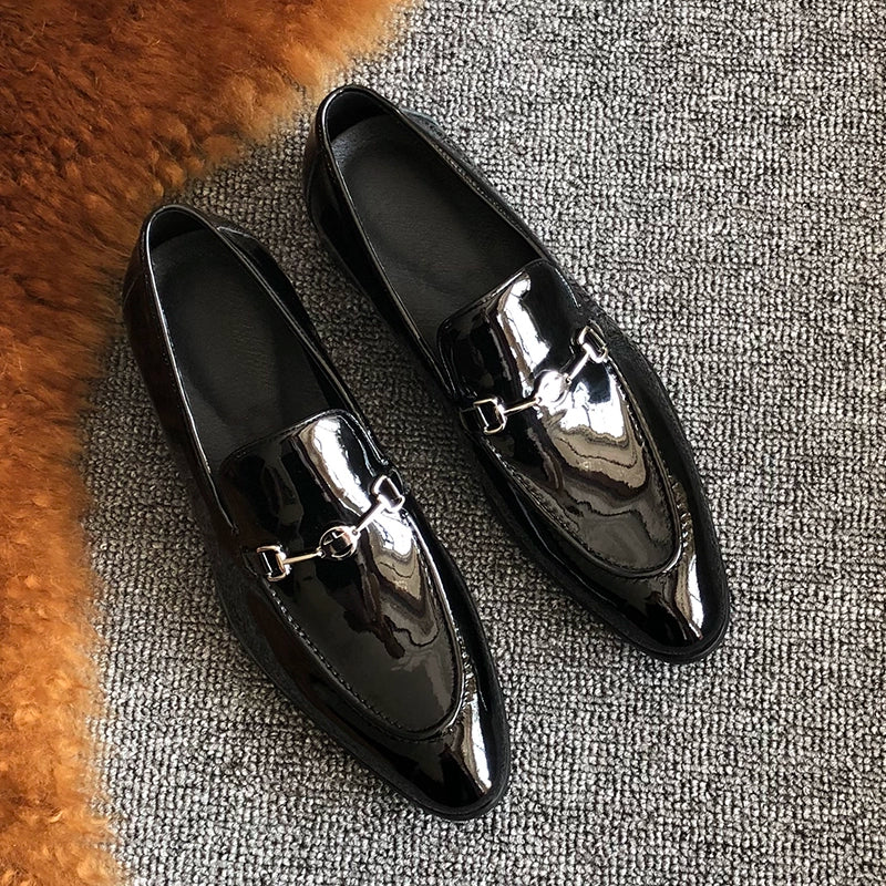 Men's Glossy Breathable Tassel Casual Leather Loafers