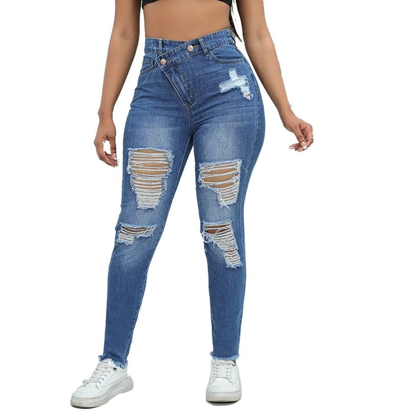 Fall Women's Clothing High Waist Skinny Jeans Denim High Women Jeans Trousers Long Pants