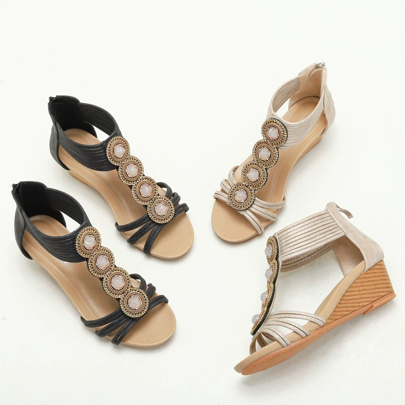 One-Strap Wedge Sandals for Summer New Arrival Thick Sole Casual