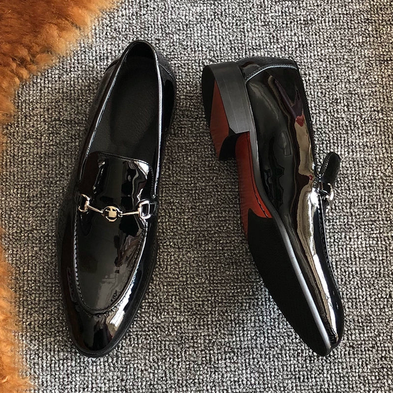 Men's Glossy Breathable Tassel Casual Leather Loafers