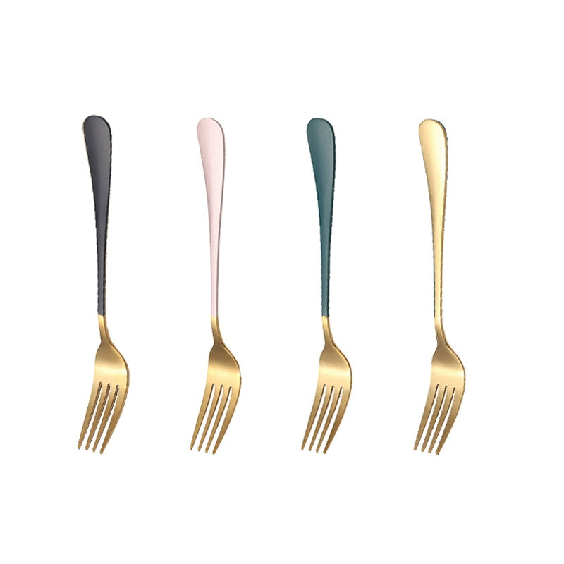 For Home Cute Instant Noodles Fork Pasta Salad Steak Fork Stainless Steel Fork Single Good-looking Tableware