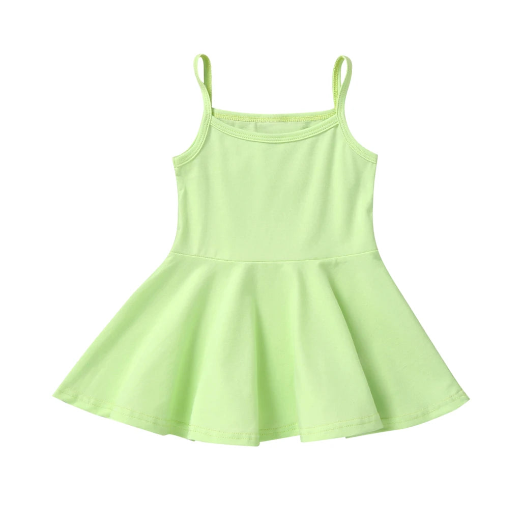 Summer New Cotton Baby Girls Sling Dress Children Casual Style Clothes baby Girl Kids Princess Birthday Sleeveless Dresses