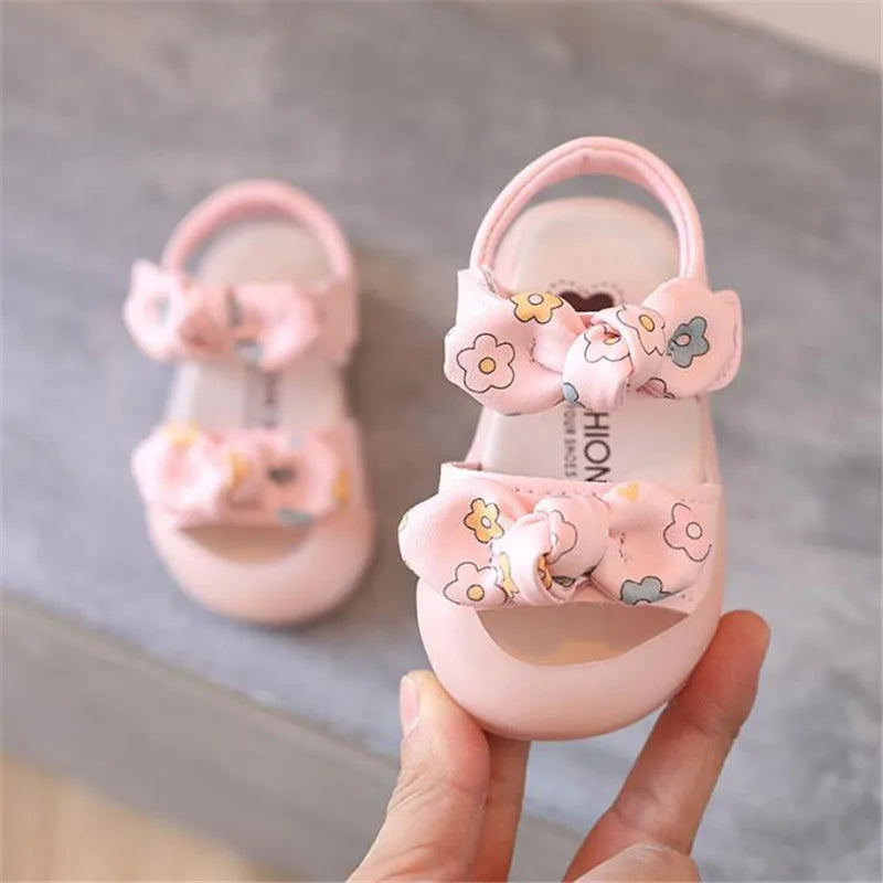 Summer Baby soft sole Sandals for Girls bow Closed Toe Toddler Infant Kids Princess Walkers Baby Little Girls Shoes Sandals