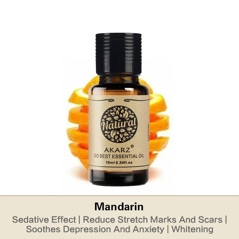 AKARZ Mandarin Essential Oil Natural Aromatherapy Eliminate Anxiety Skin Lubrication Eliminate Anxiety Mandarin Oil