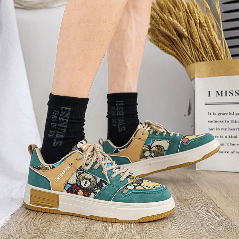 CYYTL Men Shoes Summer Leather Sneakers For Anime Casual Fashion Skateboard Platform Outdoor Sports Designer Luxury Ankle Tennis