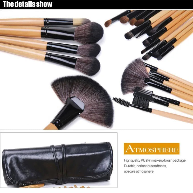 Gift Bag Of  24 pcs Makeup Brush Sets Professional Cosmetics Brushes Eyebrow Powder Foundation Shadows Pinceaux Make Up Tools