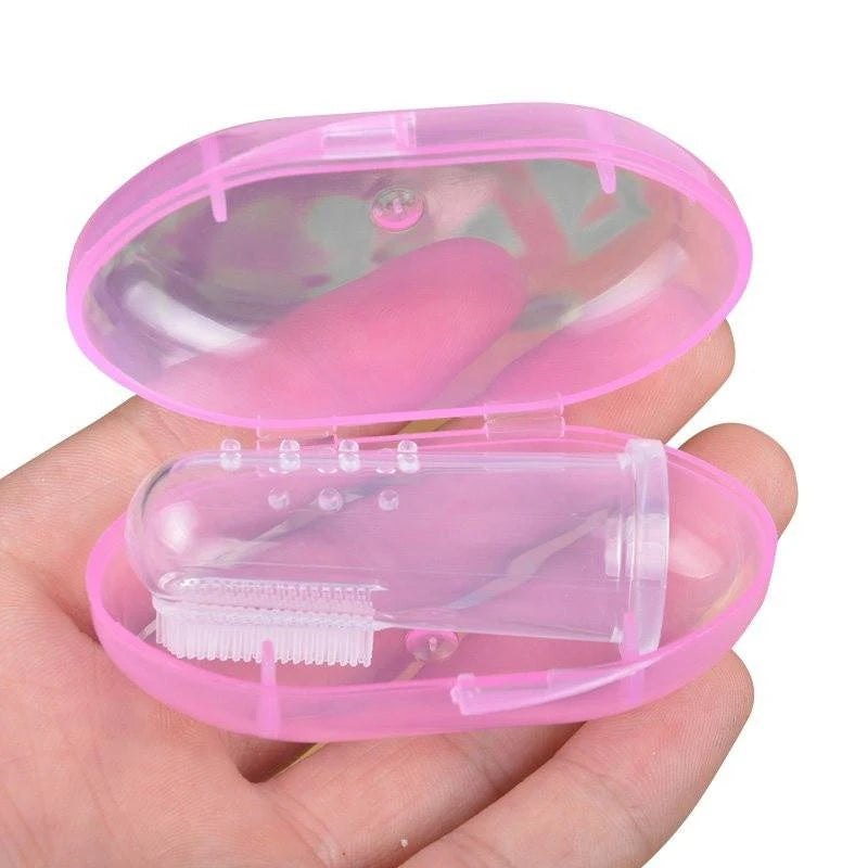 Baby Finger Toothbrush With Box Silicone Infant Tooth Brush Rubber Cleaning Soft Finger Training Toothbrush Pet Toothbrush