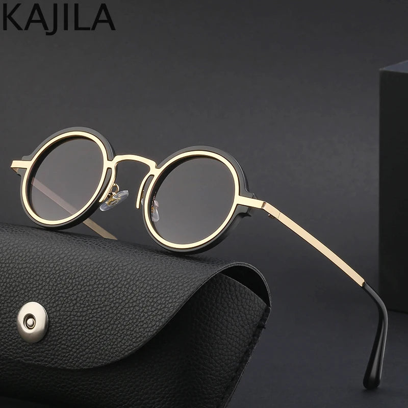 Gothic Steampunk Sunglasses Men Round Punk Sun Glasses for Women 2023 Luxury Brand Retro Eyewear Shades Lentes De Sol Hombre