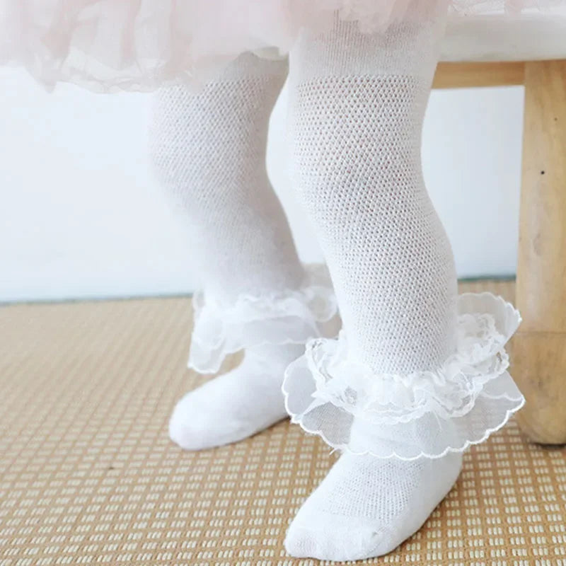 Baby Tights Infant Girls Pantyhose Lace Bow Flower Hosiery Stockings Summer Spring Autumn Mesh Socks for Newborn Kids Toddler