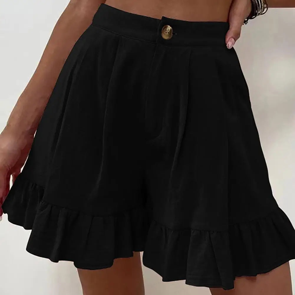 Solid Color  Chic Loose Fit Summer Short Pants S to 2XL Casual Shorts Pleated   for Home