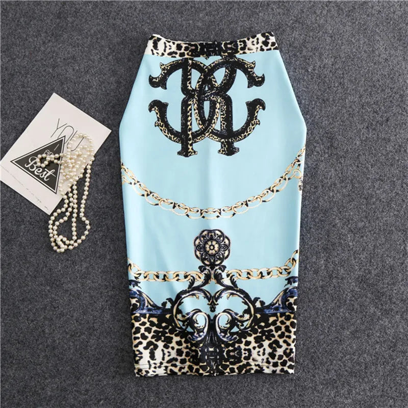 25 Models Summer Women Ladies Famous Pencil Skirt Print High Waist Slim Bodycon Midi Vintage Y2K Korean Style Female Falda