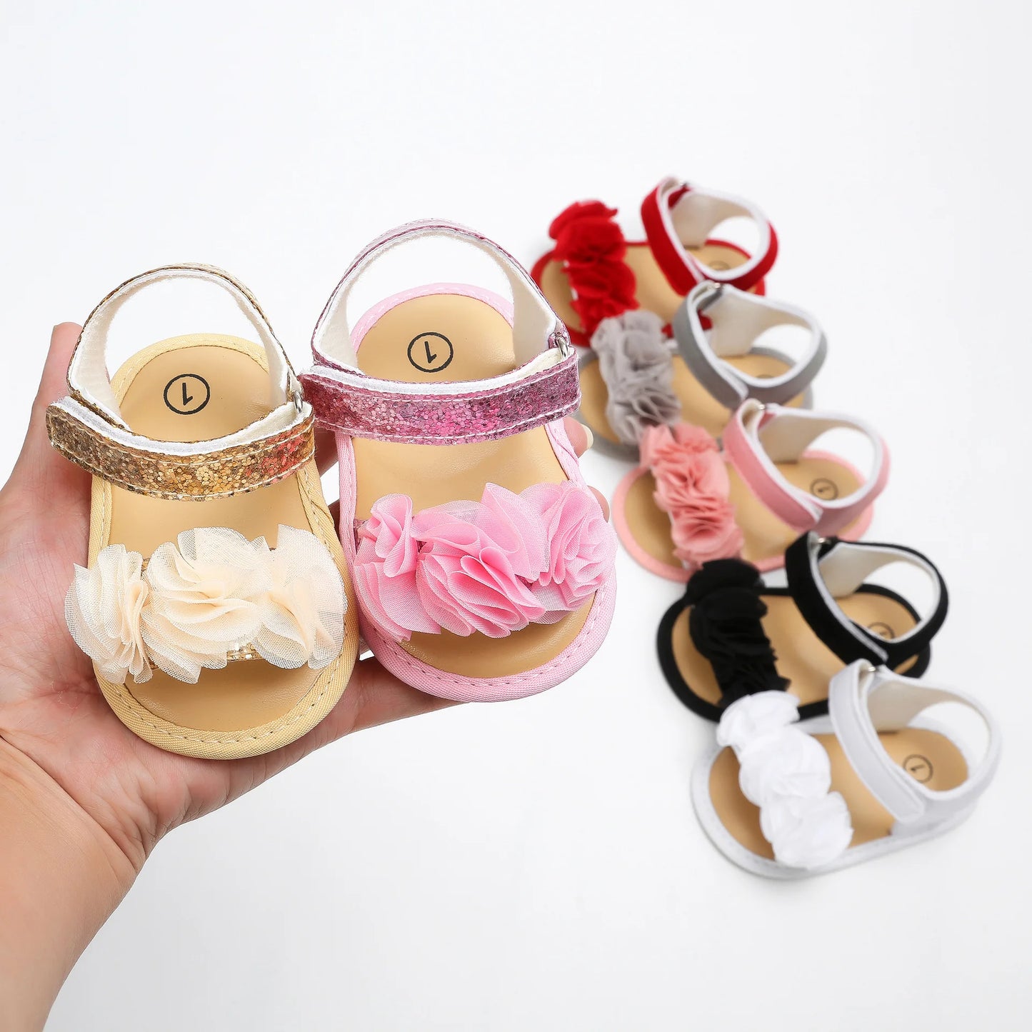 Fashion Newborn Infant Baby Girls Sandals Cute Summer Princess Shoes Soft Sole Flat Infant Non-Slip First Walkers