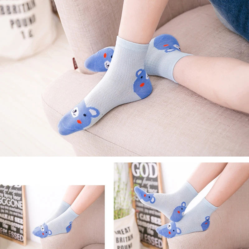 Children Socks Cartoon Socks For Kids 5pieces/lot Girls School Socks 1-9T Teenager Stuff Soft Boys Socks Toddler Knee Clothing