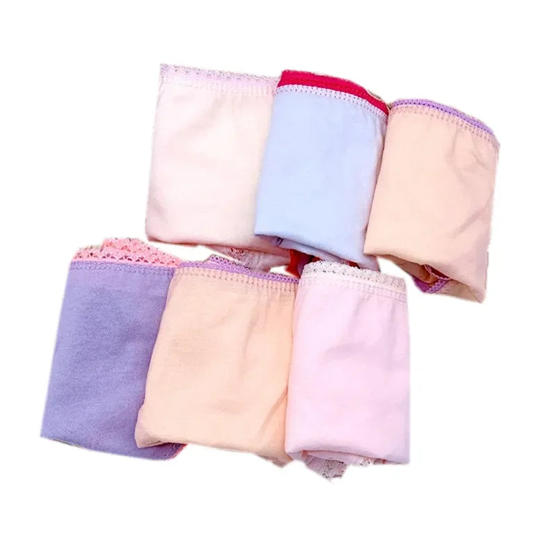 6Pcs/Pack Fashion Baby Girls Underwear Cotton Panties Kids Shorts Briefs Children Underpants 2-12Years