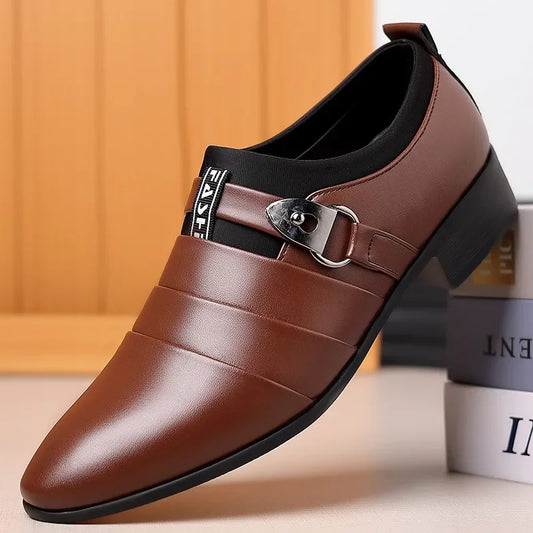 Black Shoes Men Luxury Business Oxfords Leather Breathable Formal Dress Male Office Wedding Flats Rubber Footwear Mocassin Homme