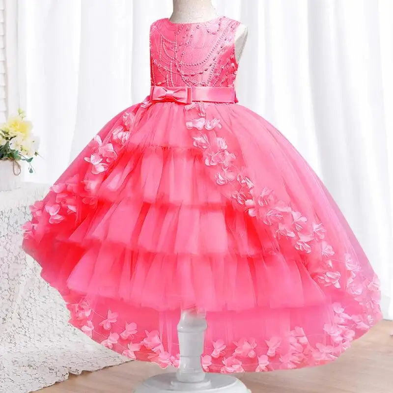 New High quality baby lace princess dress for girl elegant birthday party trailing dress Baby girl's christmas clothes 3-12yrs