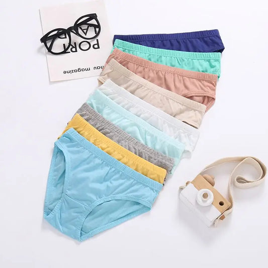 12pcs/Lot Solids Colors Boys Briefs Underewear Baby Inner Wear Panties 2-12Years