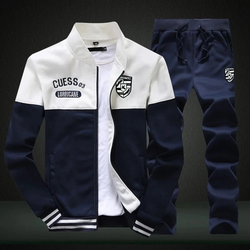 Tracksuit Men Brand New Sets Fashion Autumn Spring Sporting Suit Sweatshirt +Sweatpants s Clothing 2 Pieces Slim Fit