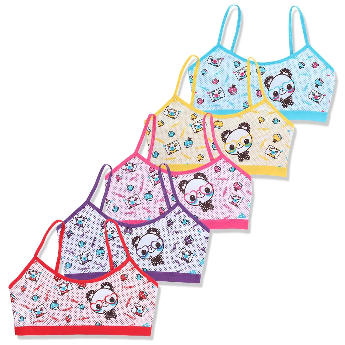 4Pc/Lot Teenager Tank Top For Girls Cotton Underwear Model Cartoon Kids Singlets Children Camisole Baby Bras Undershirt