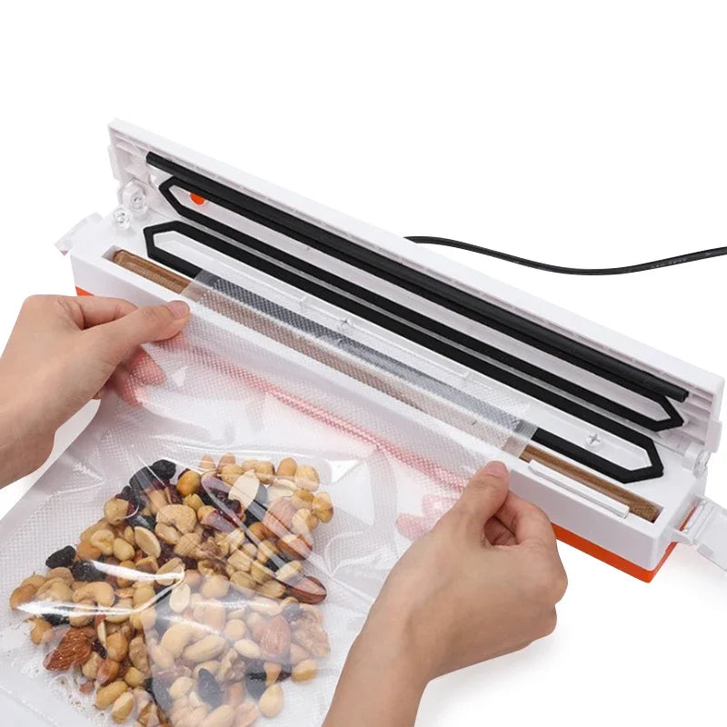 Eletric Vacuum Sealer Degasser Machine with 10PCS Vacuum Packaging Vinyl Bags Vacuum Food Sealer for Home and Kitchen Supplies