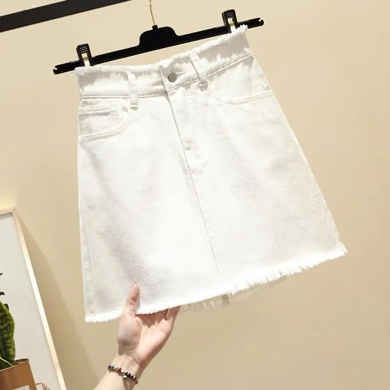 Woman Skirts High Waist Denim Skirt for Women Spring and Summer Skirt A- line Short Skirt Mujer Faldas Saias Mulher