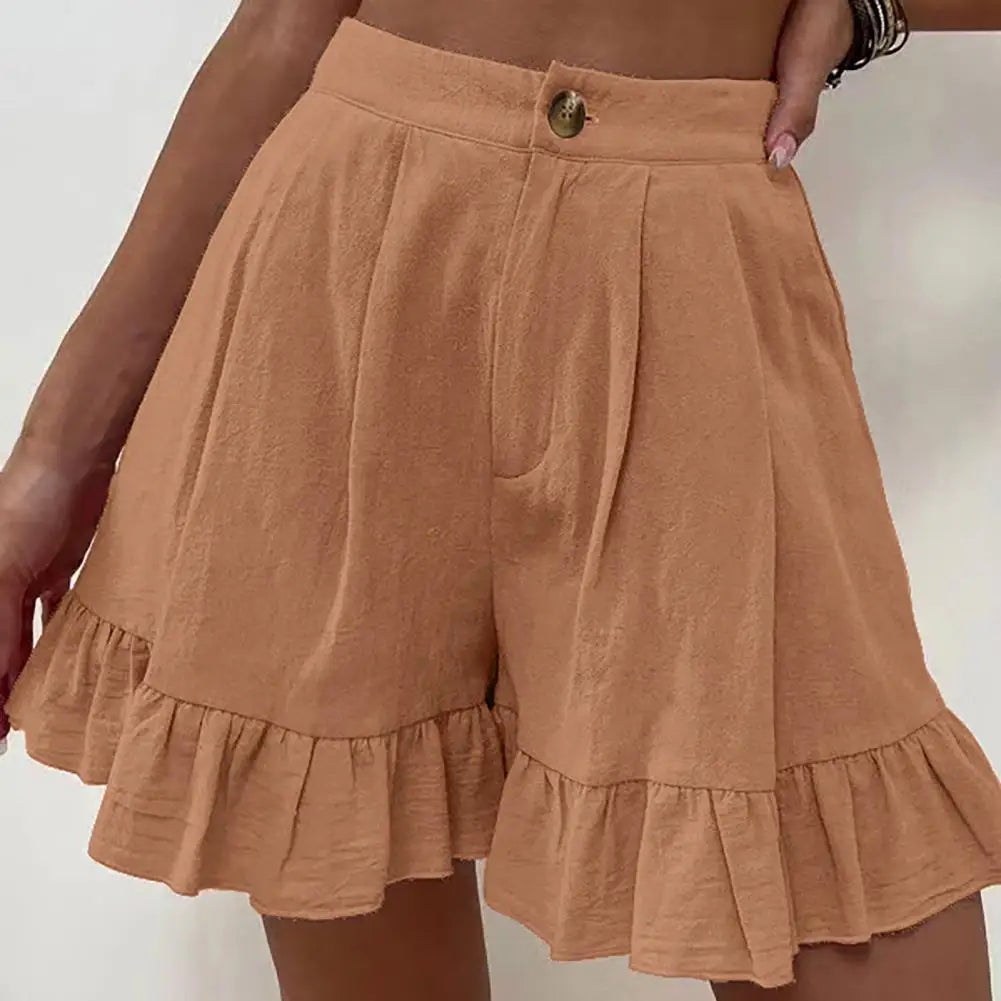 Solid Color  Chic Loose Fit Summer Short Pants S to 2XL Casual Shorts Pleated   for Home