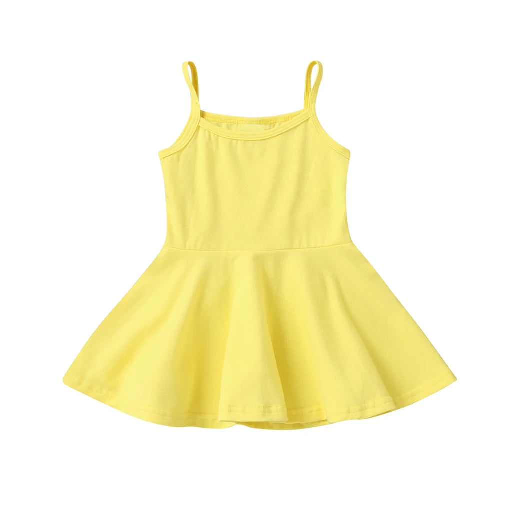 Summer New Cotton Baby Girls Sling Dress Children Casual Style Clothes baby Girl Kids Princess Birthday Sleeveless Dresses