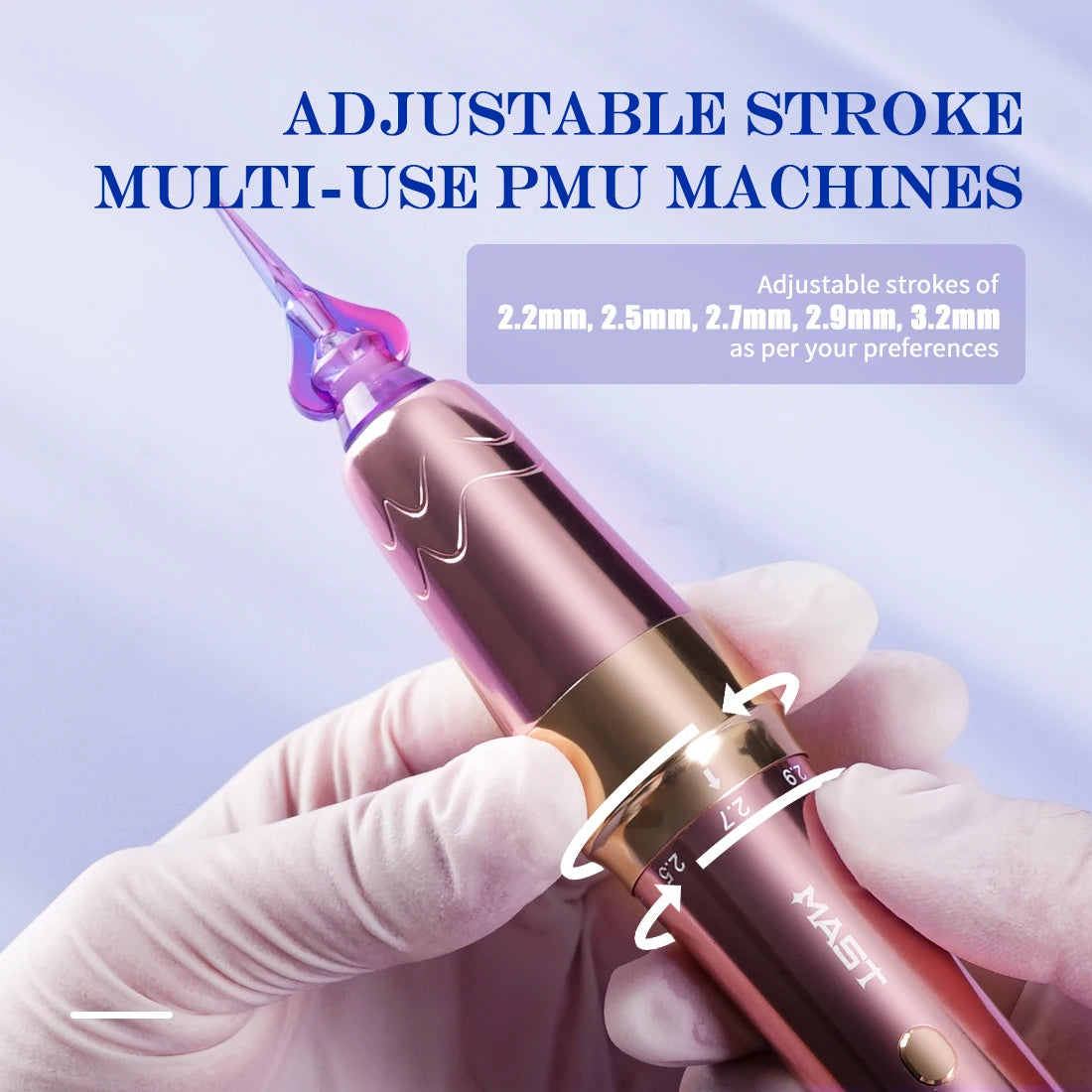 Mast P60 Wireless Tattoo Machine Adjustable 2.2/2.5/2.7/2.9/3.2mm Strokes Permanent Makeup Machines Newest Eyebrow Pen