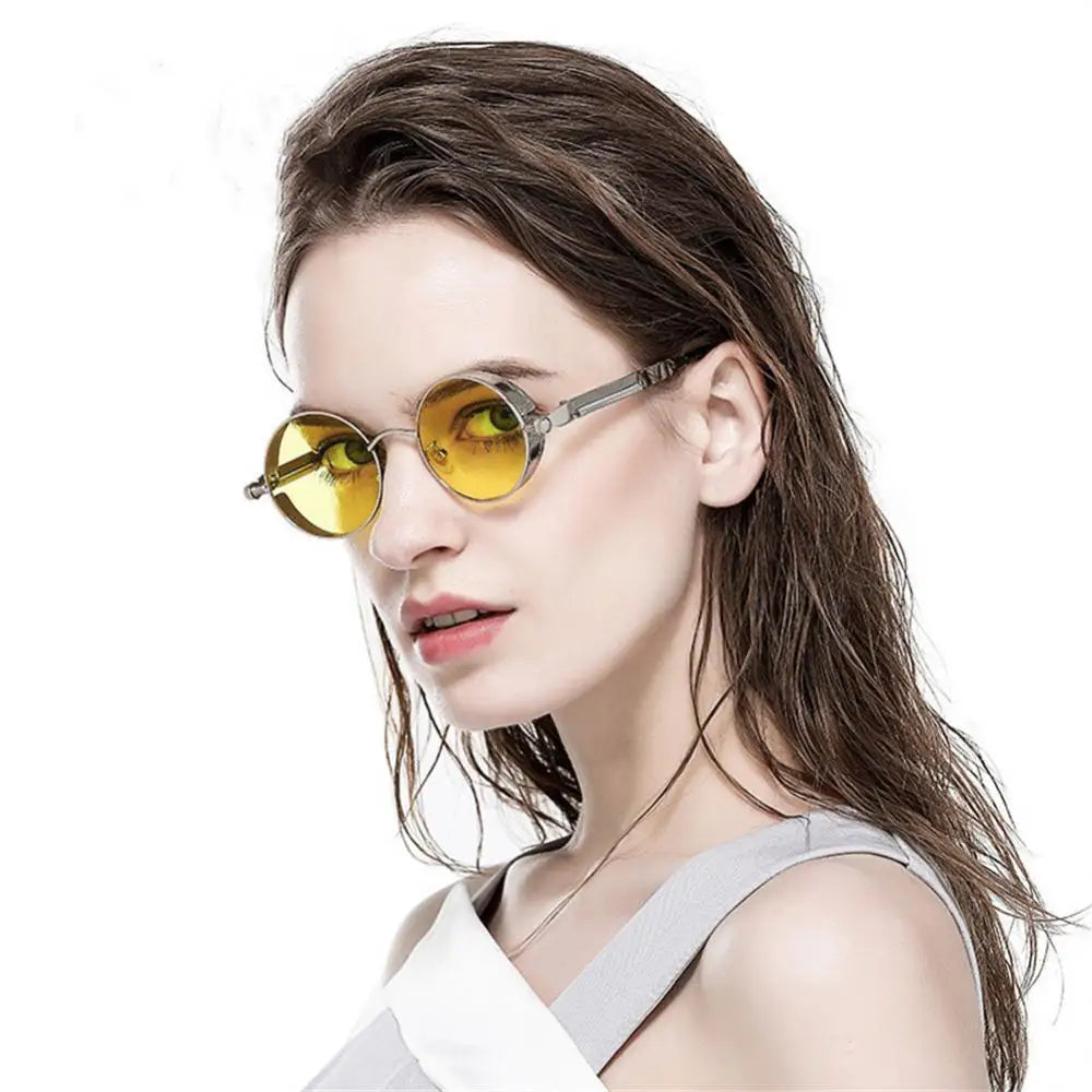 Metal Sunglasses Polarized Punk Sunglasses Men Women Brand Designer Round Glasses Brand Designer Retro Vintage Sunglasses