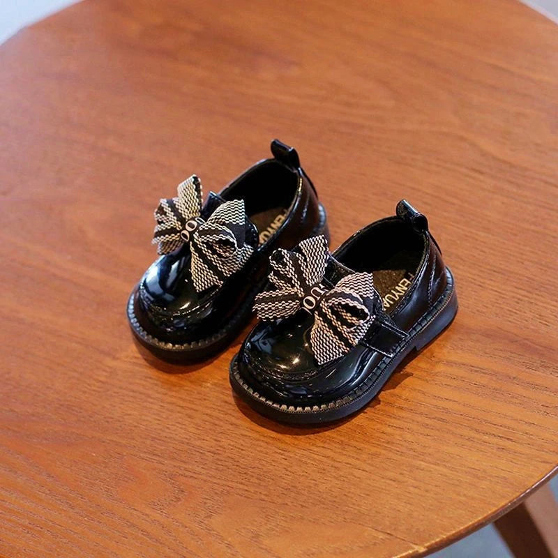 New Baby Girl Princess Shoes Toddler Non-slip Flat Soft-sole Leather Shoes  Rubber Crib Lovely Butterfly-knot Infant