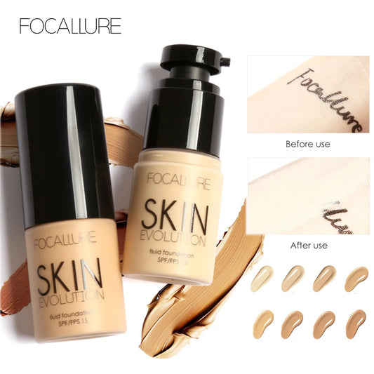 FOCALLURE Moisturizing Liquid Foundation Whitening Waterproof Lightweight Face Concealer Cream Women Makeup Cosmetics Maquiagem