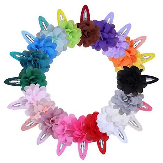 Fashion Baby Girls Mini Chiffon Flowers Hair Clips Sweet Children Hairpins for Kids Accessories Headwear Photo Props Gifts Sets