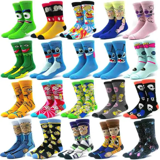 1 pair of new men's anime movie women's socks cotton stockings men's role-playing calf socks crew personality hip-hop fun socks