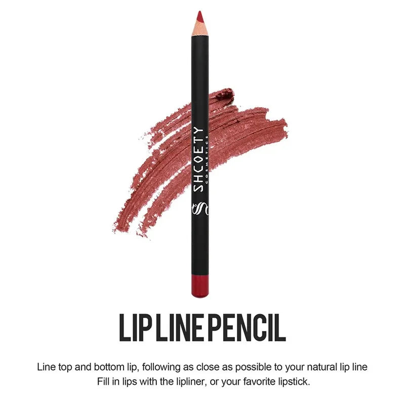 12 Colors Sexy Matte Lipliner Pencil Lip Makeup Velvet Non-stick Cup Lipstick Long Lasting Easy To Color Lip Contour Cosmetics