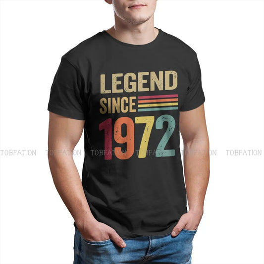 50 Year Old Gifts Legend Since 50th Birthday Hipster Polyester TShirts 1972 Men Harajuku Streetwear T Shirt O Neck