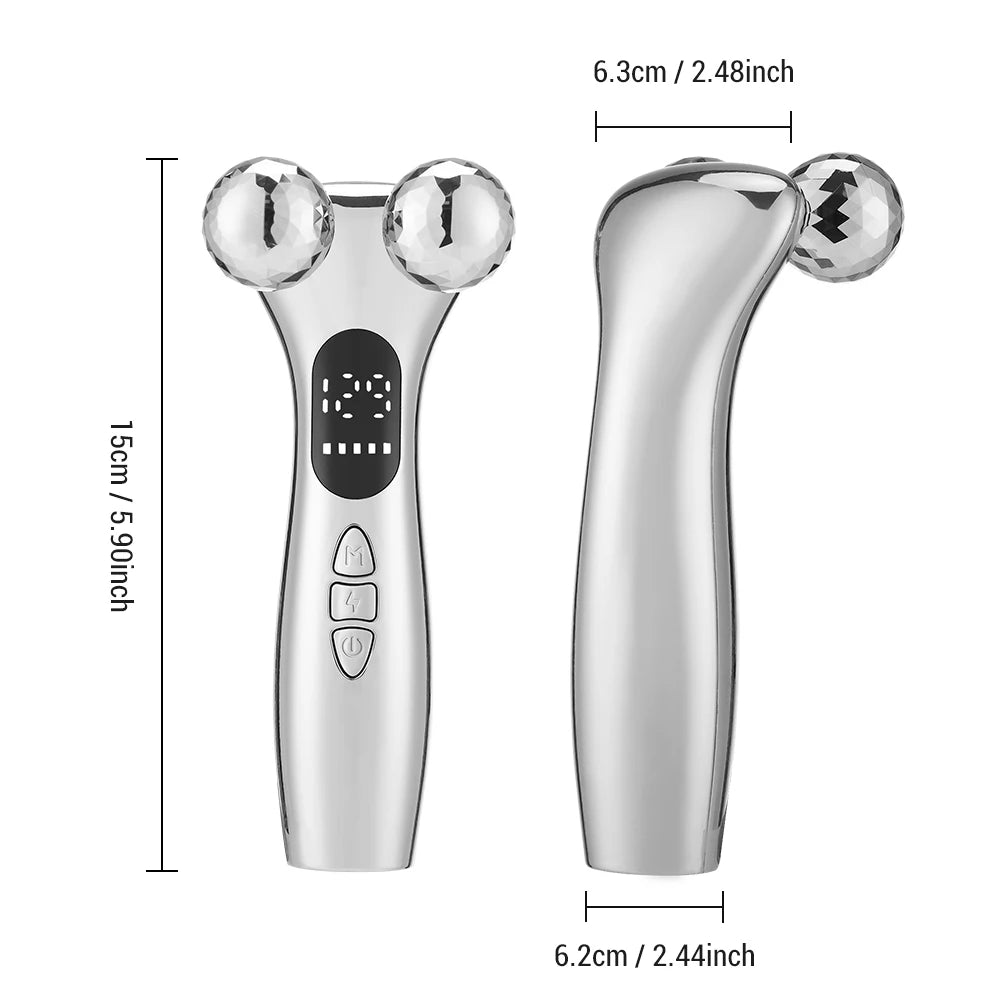 EMS Pulse Face Roller Massager Chin Reducer Microcurrent V-line Face Lift Machine Vibration Electric Facial Massager Tightening