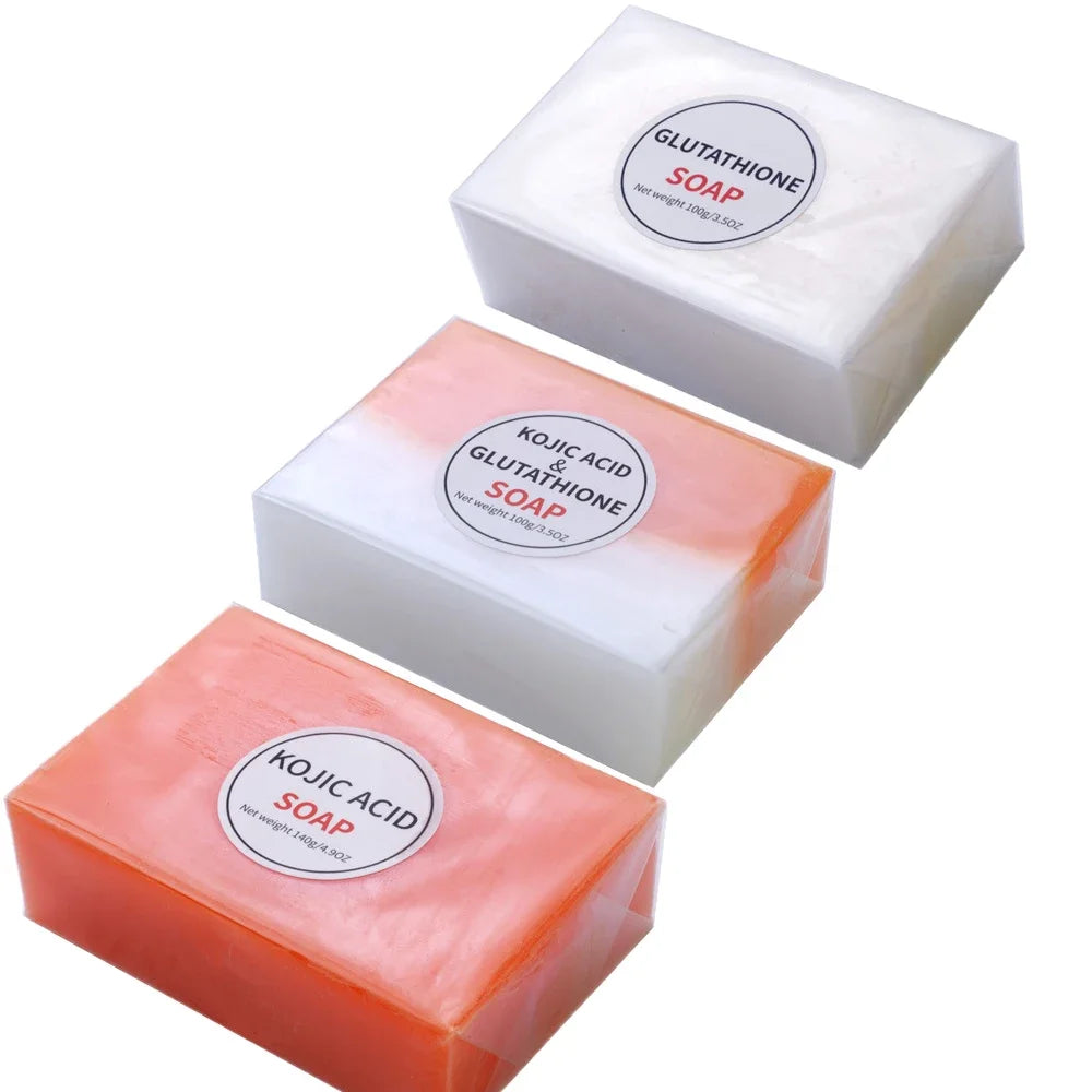 Kojic Acid Soap 3pcs Pack  Dark Black Skin Lightening Soap Hand Made Glutathione Soap Skin Bleaching & Brightening