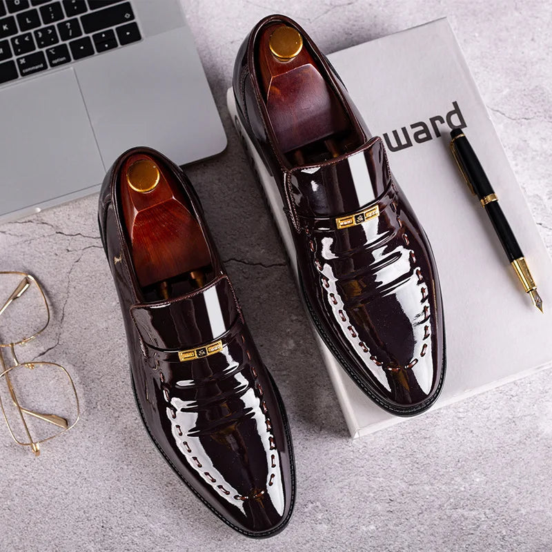 Patent Leather Men Dress Shoes Classic Formal Leather Shoes for Men Formal Office Work Shoes Men Party Oxfords Business Shoes