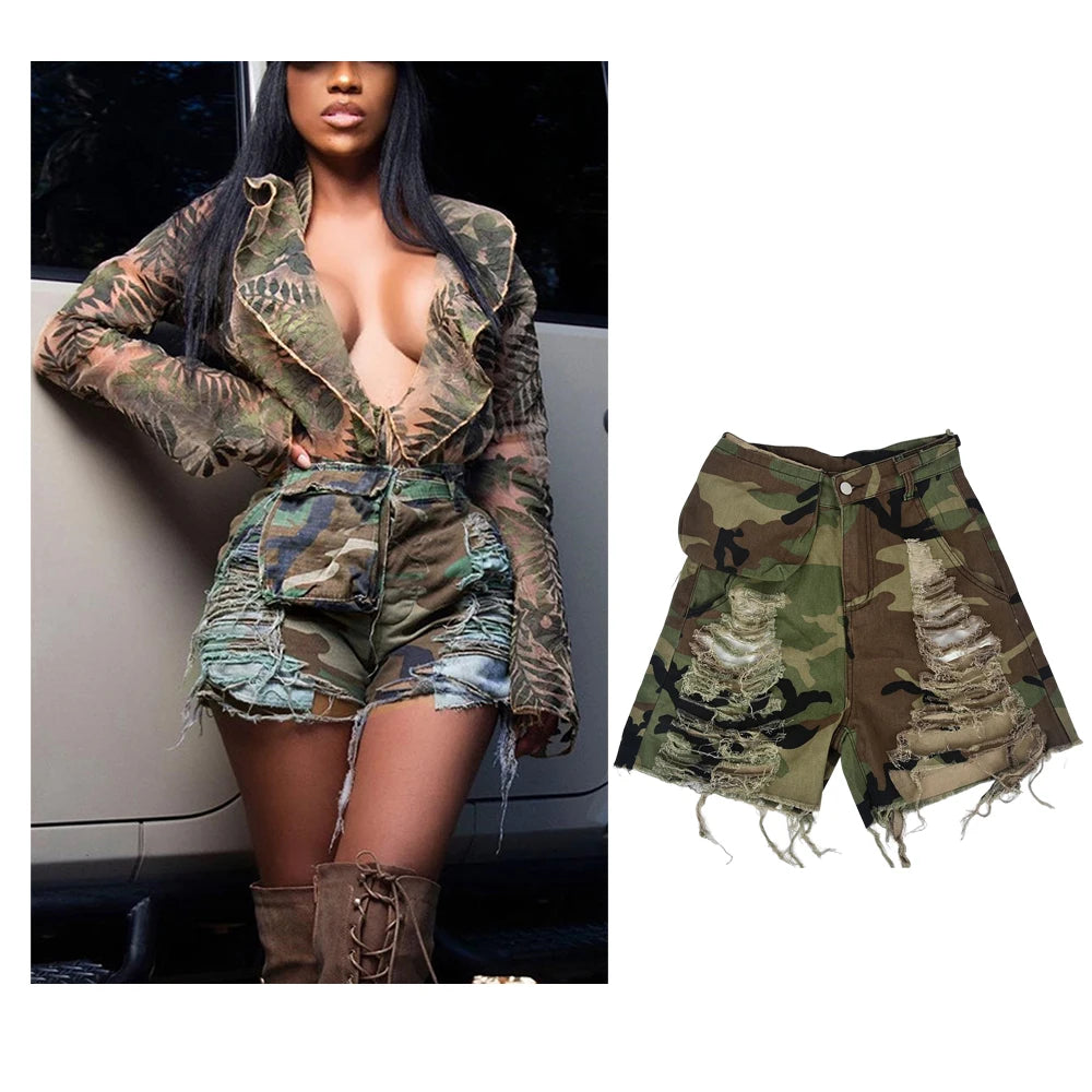 New Arrival 2022 High Quality Summer Fashion Casual Camouflage Camo Trousers Women Shorts Cargo Pocket Half Pants For Ladies