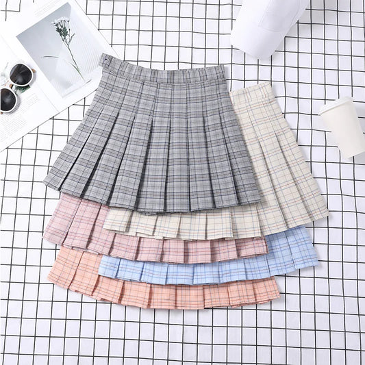 Plaid Skirt For Girls School Uniform Autumn Y2k Korean Fashion Women's Clothing 2022 Summer High Waist A-line Mini Pleated Skirt