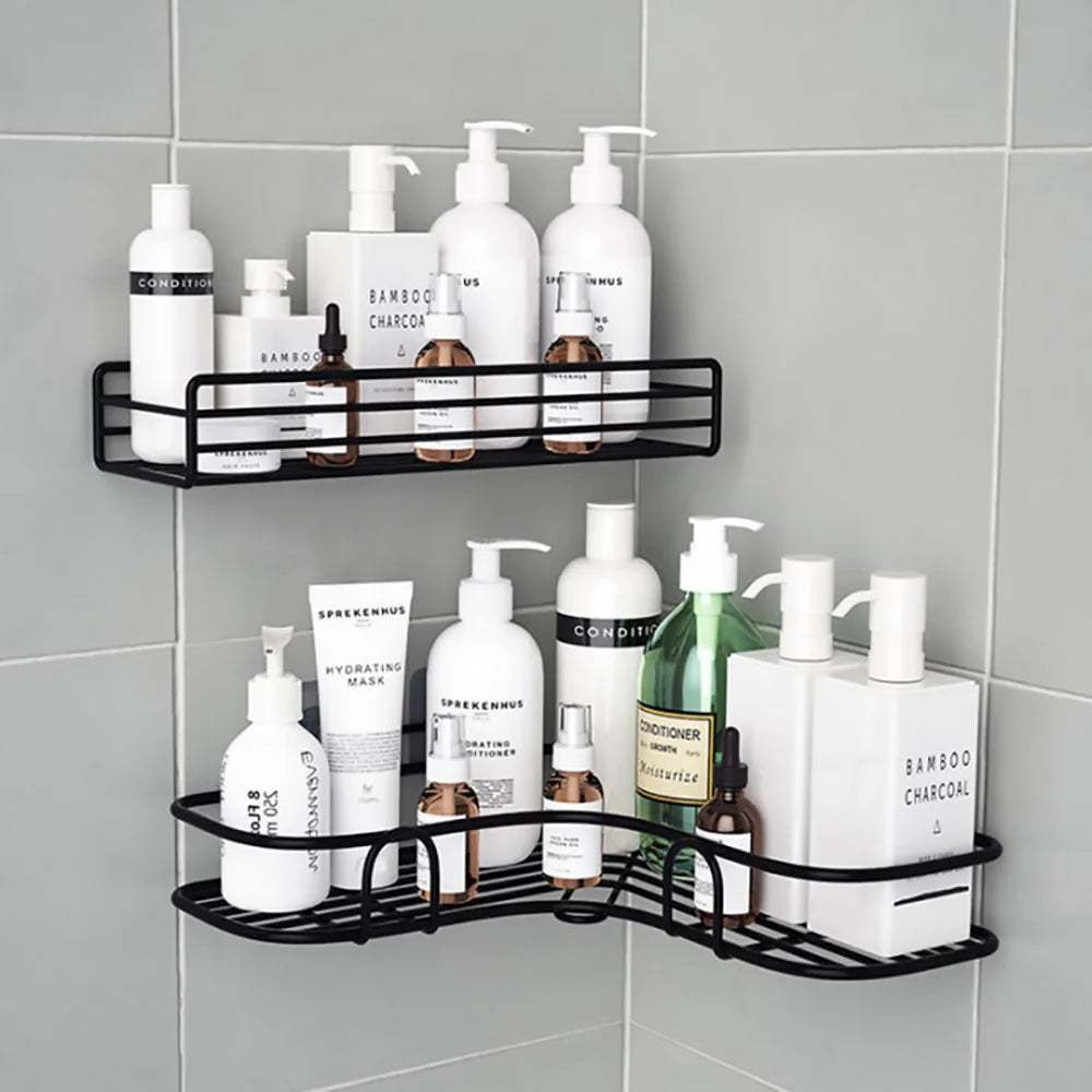 Bathroom Shelf Shower Shelves Shampoo Holder Cosmetic Rack Basket Corner Wall Mounted Kitchen Storage Accessories Home Organizer