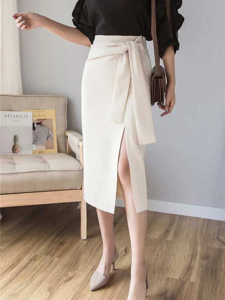 High Waist Pencil Skirts Women New Arrival 2022 Fashion Office Style All-match Mid-calf Length Ladies Elegant Long Skirt W1070