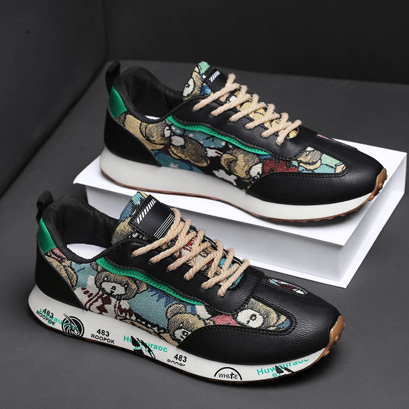 CYYTL Men Shoes Fashion Anime Cartoon Sneakers Casual Outdoor Platform Tennis Sports Hiking Luxury Designer Summer Leather Ankle