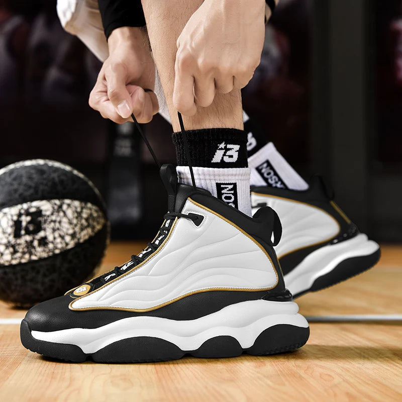 2023 New Men Basketball Shoes Comfortable High-top Sneakers Shock-Absorbant Basketball Sneakers Wear-Resisting Running Trainers