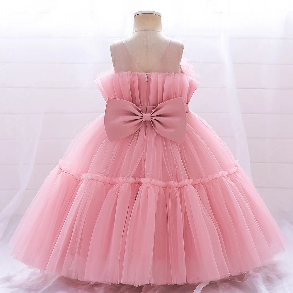 Kids Girl Dress Party Christmas Tutu Fluffy Flower Wedding Gown Children Formal Wear Teens Birthday 8 10 Years Evening Vestidos