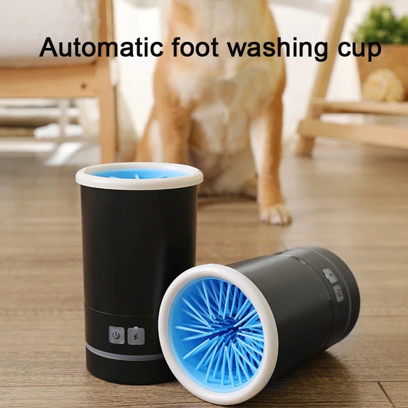 Pet Cat Clean Tool Pet Automatic Electric Foot Washer Feet Cleaning Cup USB Rechargeable Silicone Brush Paw Washer Cat Supplies