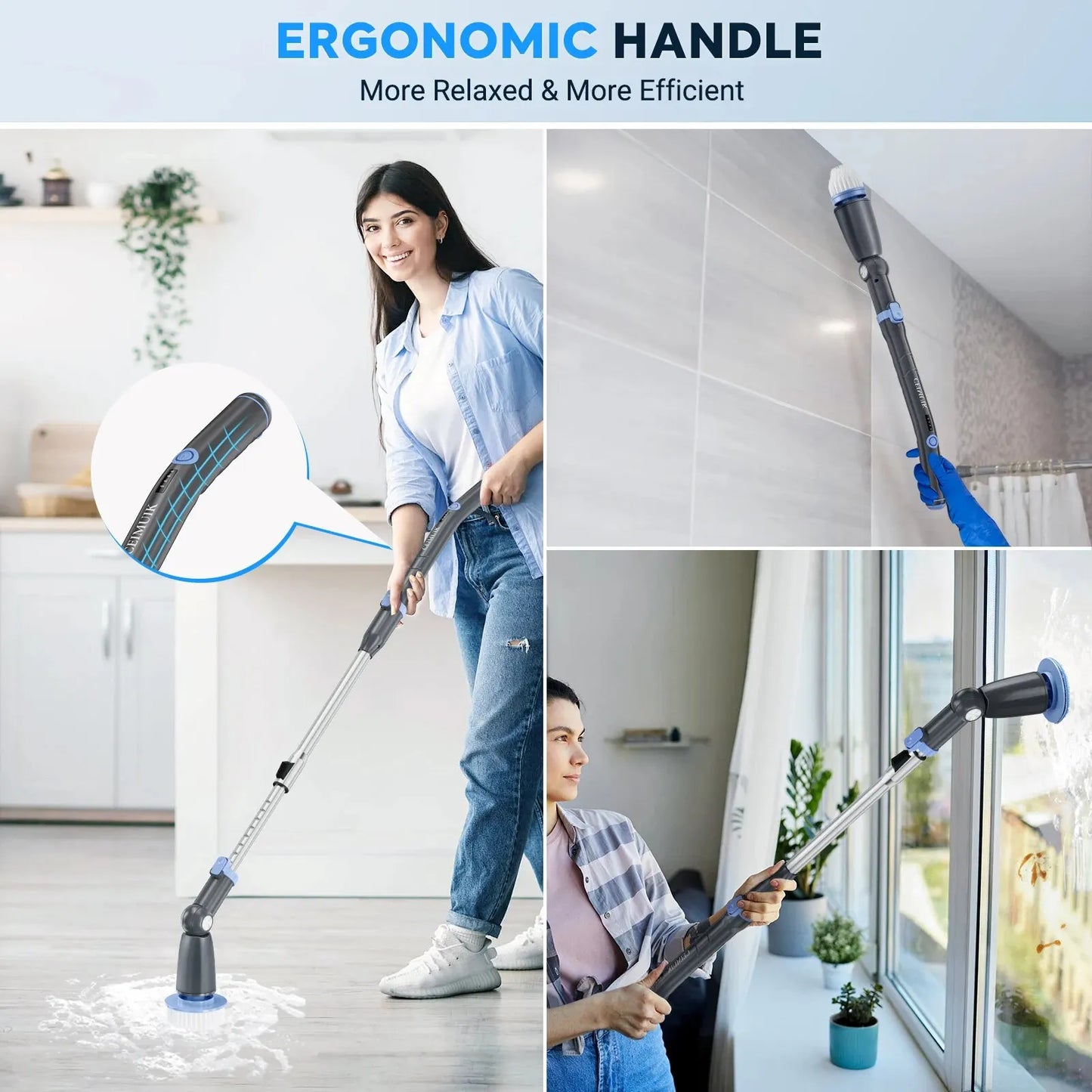 Multifunctional Electric Cleaning Brush Cordless Handheld Shower Scrubber Spin Cleaner with 7PCS Heads Bathroom Kitchen Tool