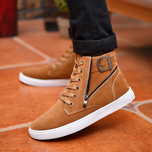 High Top Sneakers Men  Boots Autumn Winter Fashion Man Designer Shoes British Style Casual Shoes for Men Zapatos De Hombre