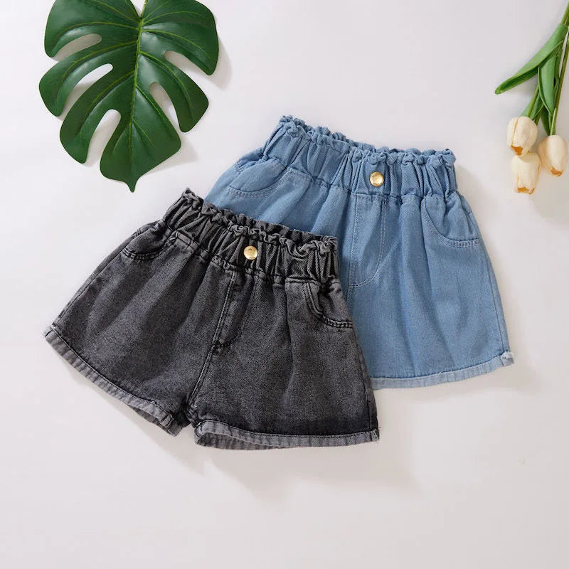 Shorts for Girls Blue All-match Children Denim Skirt Pants Fashion Jeans 2023 Summer Casual Teenage Short Pants 10 12 14 Years