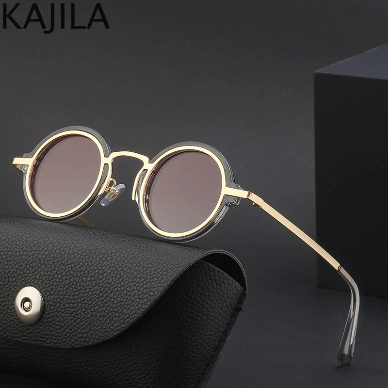 Gothic Steampunk Sunglasses Men Round Punk Sun Glasses for Women 2023 Luxury Brand Retro Eyewear Shades Lentes De Sol Hombre